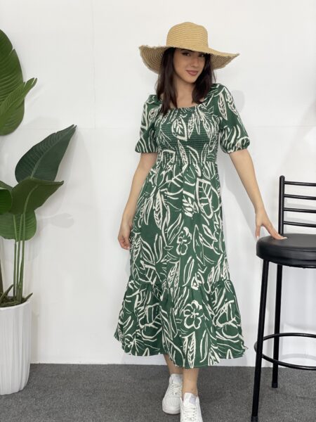 Women's Printed Button Up Dress WO-1205