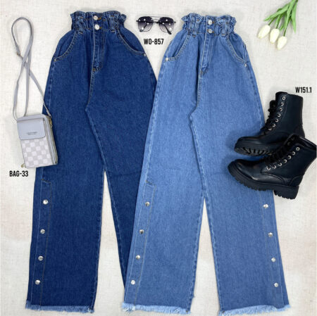 Women Waist Button  Jeans WO-857