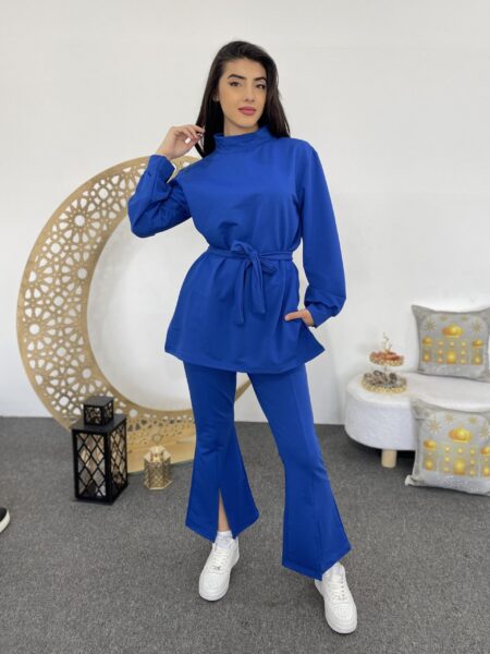 Turtleneck Drop Shoulder Belted Tee WO-1126