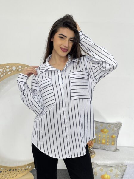 Striped Print Button Front Shirt WO#20219