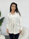 Beaded Detail Flip Front Long Sleeve Shirt WO#2853