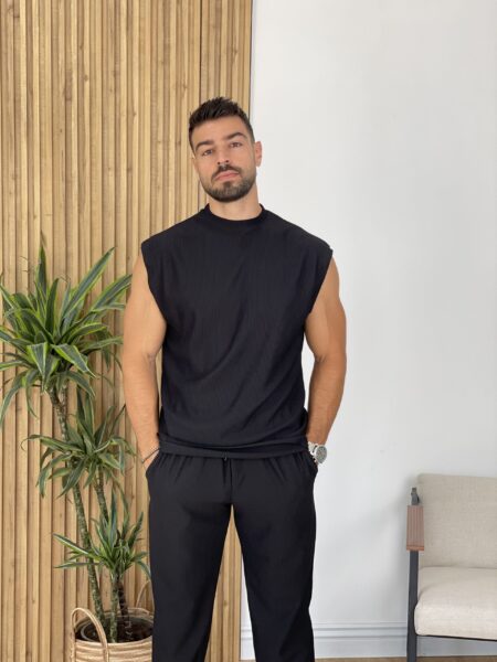 Men’s Summer Solid Color Round Neck Vest Men-740