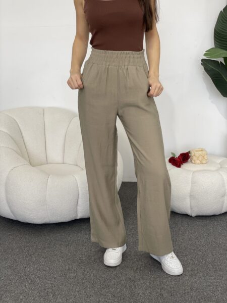 Elastic Waist Slant Pocket Pants WO-1152