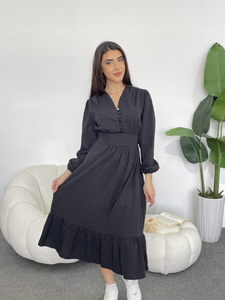 Women's Ruffle Hem Waist Cinched Dress WO#2371