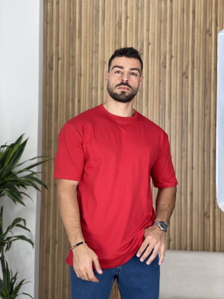 Men's Solid Color Drop Shoulder Tee Men-721