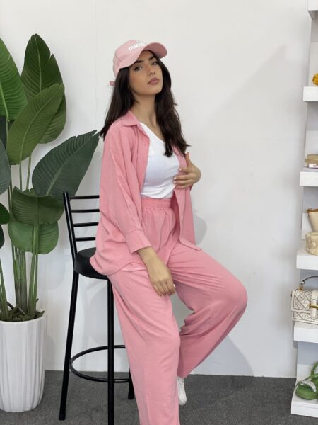 Long Sleeve Shirt And Wide leg Pants WO-1248