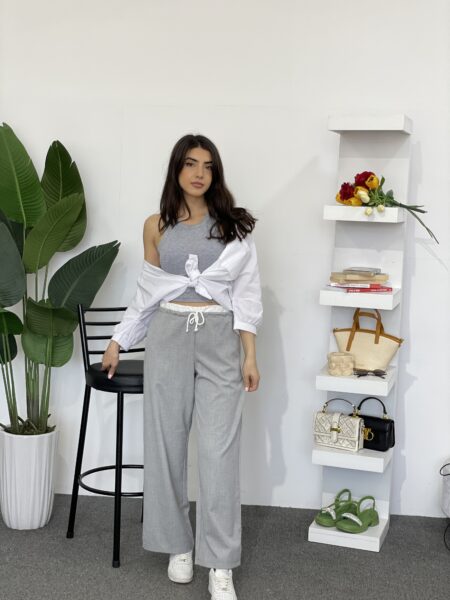 Casual Drawstring Waist Tapered Long Pants, Solid Color WO-1245