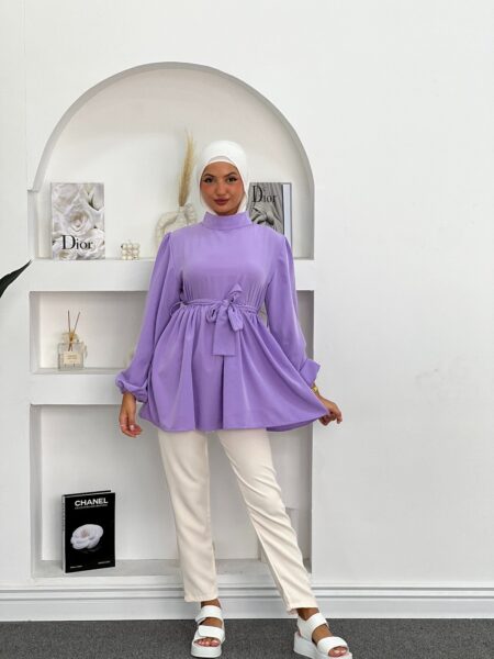 Elegant Shirt With Belt WO-1367