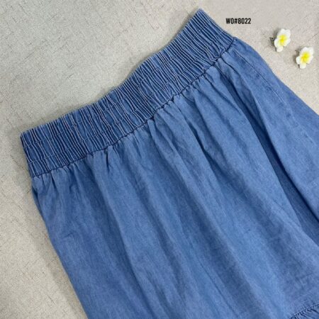 Women's Solid Color Simple Texture A-Line Skirt WO#8022