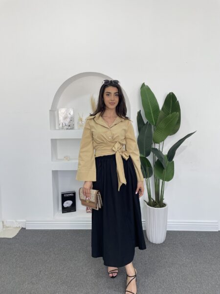 Front Tie Button Up Shirt WO-1322