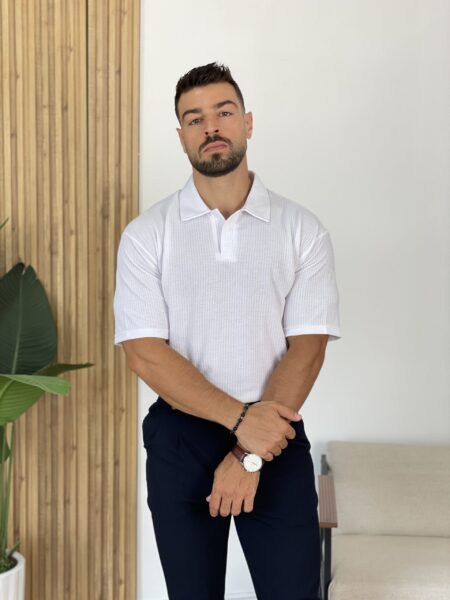 Men Casual Solid Color Knitted Polo Shirt  Men-739