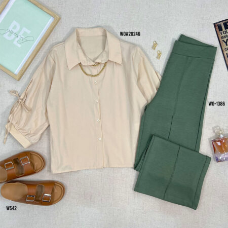 Women solid Drop Shoulder Shirt WO#20246