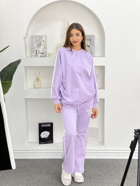 Women Casual Stripe Sweatshirt an Pant Set WO-1397