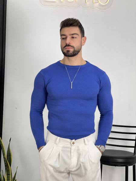 Men's Solid Color Round Neck Long Sleeve Sweater MENT118