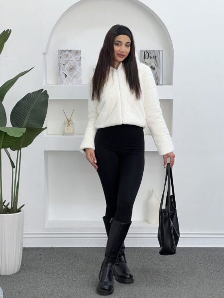 Front Zipper Composite Cropped Jacket WOJ216