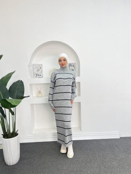 Stripped Long Knit dress WOD197