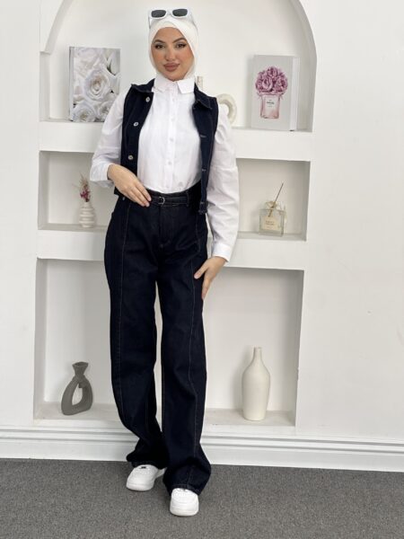 Women Casual Denim Vest And Pants 2 Pieces Set WOS318