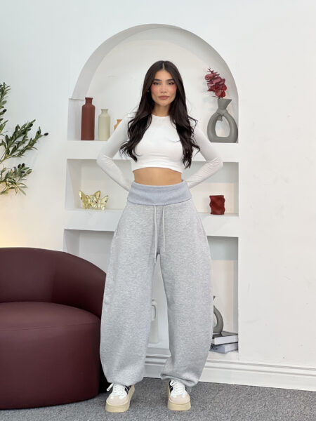 Barrel-leg Jersey Trousers With Fold-Over Waist WOP1127