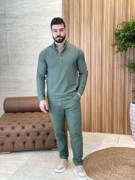 Linen mandarin set Men-764