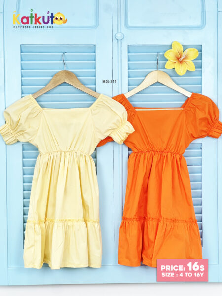 Candy puff-sleeve dress BG-211
