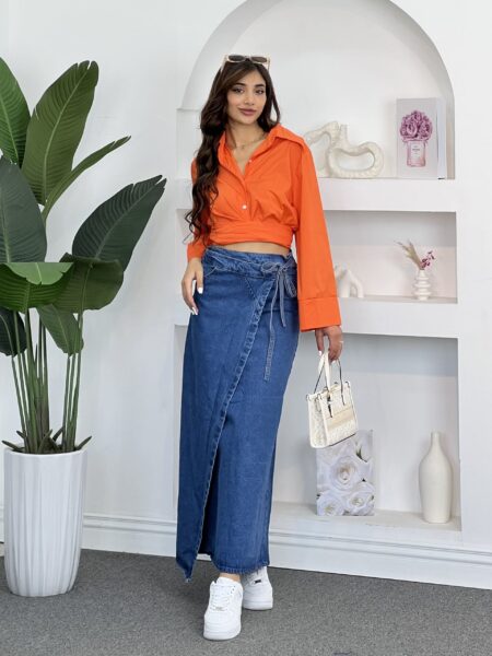 Denim Midi Skirt WOSK429