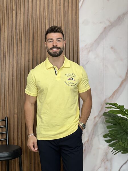 Men's Casual Letter Short Sleeve Polo Shirt MENT206