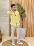 Essential linen-look chemise MENC228