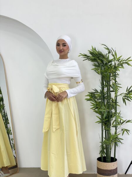 Long Bomber skirt with Belt  WOSK535