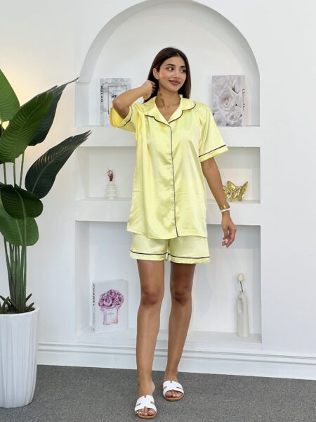 Chic Satin Short Pajama Set WO-1334