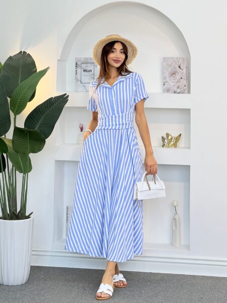 Coastline Stripes Dress WOD543