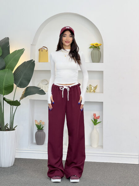 WIDE-LEG DRAWSTRING PANTS WOP588
