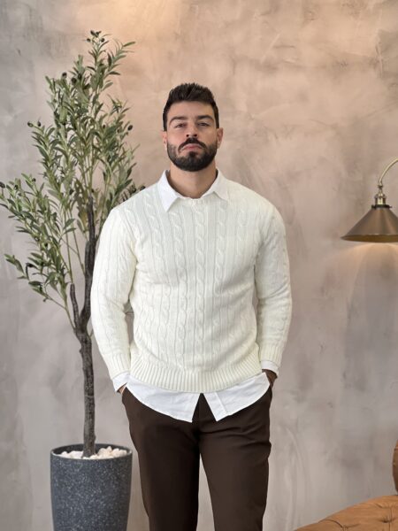 Men's Twisted Floral Crew Neck Sweater MENT237