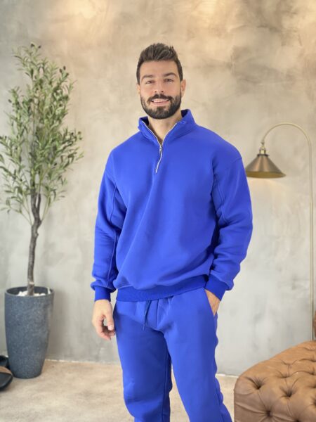 Half Zipper Drop Shoulder Sweatshirt MENT773