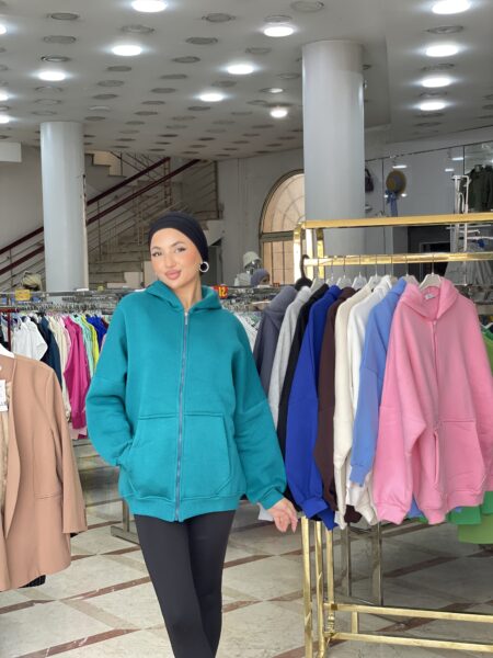 Solid Zip Hoodie Jacket WO-1414