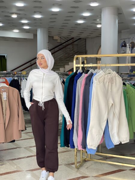 Drawstring Waist Solid Sweatpants WO-1415.1