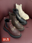 Silver Buckle Leather Boots W902.1