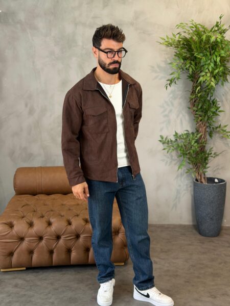 Classic Zip-Front Suede Jacket MENJ268