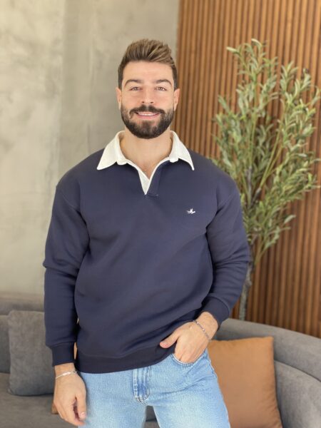 Polo Collar Casual Long Sleeve T-Shirt MENT266