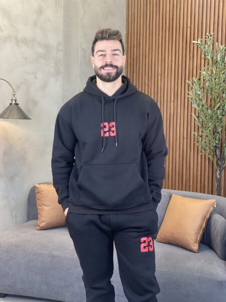 2pcs Letter Print Drawstring Hoodie Sweatshirt And Pants Set Men-772