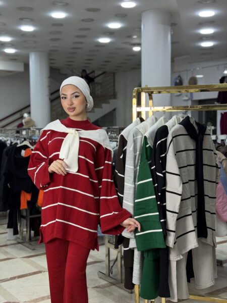 Striped Cozy Knit Set WOS851