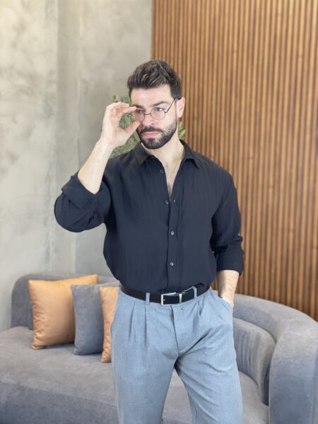 Crinkle fabric shirt MENC297