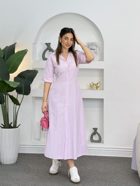 Striped Flow Midi Dress WOD544