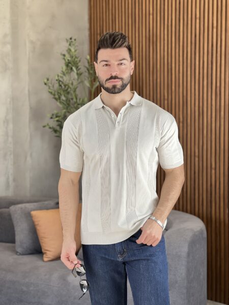 Textured mod polo MENT288