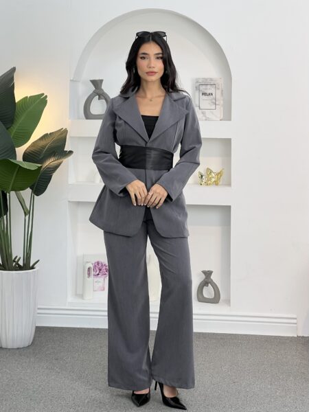 Women's Casual Pocket Long Sleeve Suit Set WOS328
