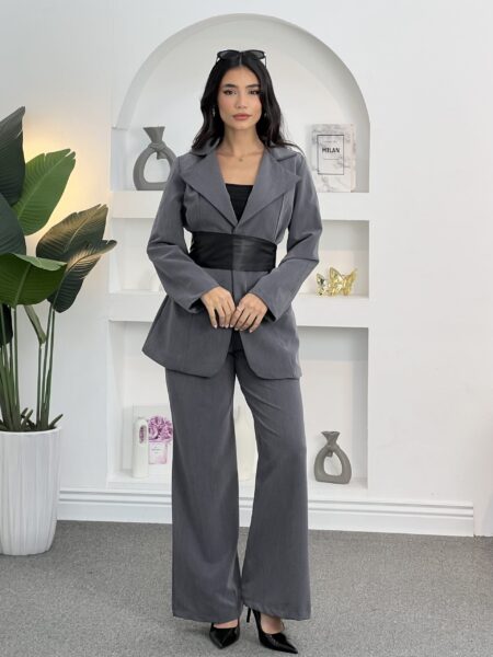 Women's Casual Pocket Long Sleeve Suit Set WOS328