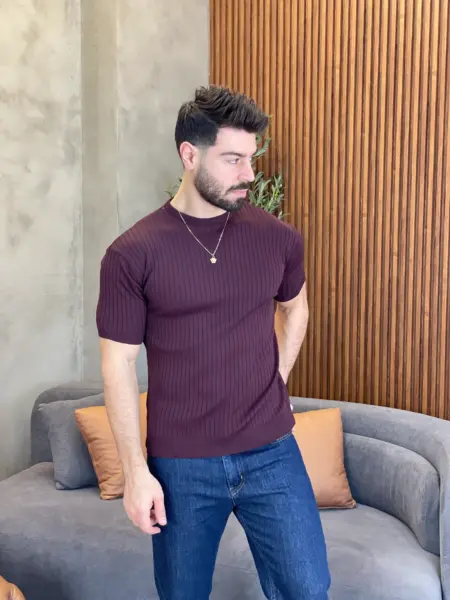 Ribbed knit tee MENT283