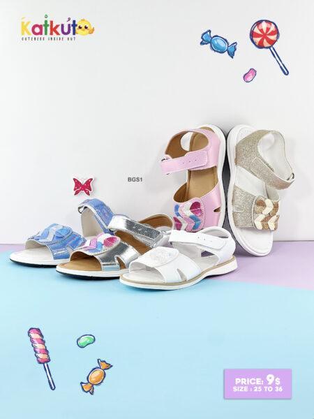 Glitter heart strap sandal BGS1
