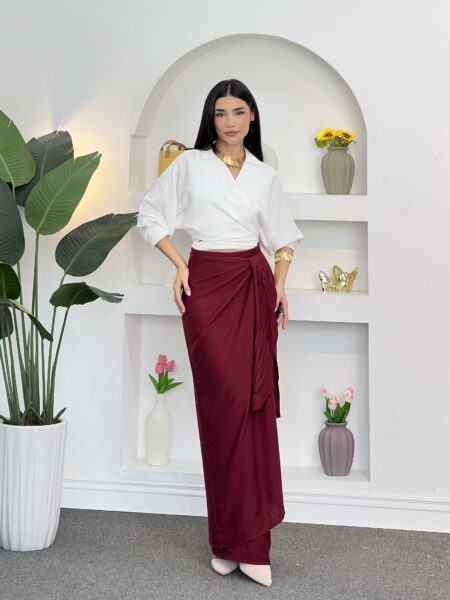 Side Tie Maxi Skirt WOSK974