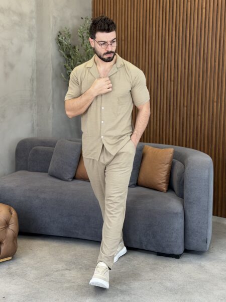 Casual short sleeve shirt & trouser combo Men-747