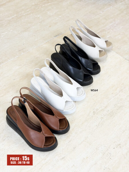 Leather Slide Sandals WS64